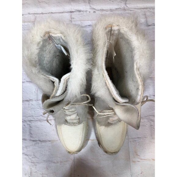 SOREL Nanook Faux Fur Trim Lace Up Mid-Calf Leather Winter Snow Boots Womens 9 ( - Picture 11 of 11